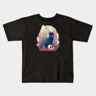 cat in the night Kids T-Shirt